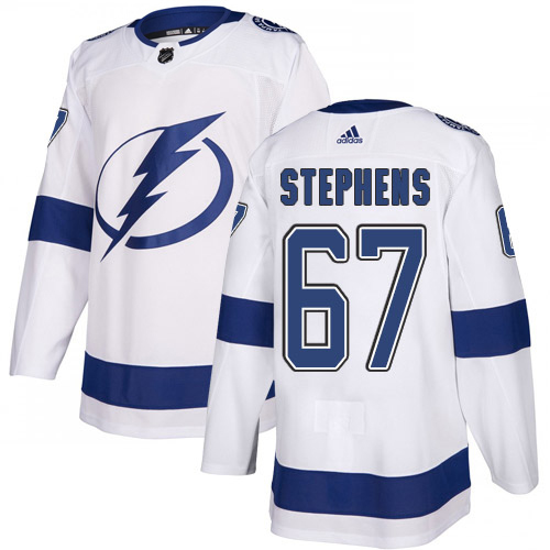 Adidas Tampa Bay Lightning Men #67 Mitchell Stephens White Road Authentic Stitched NHL Jersey